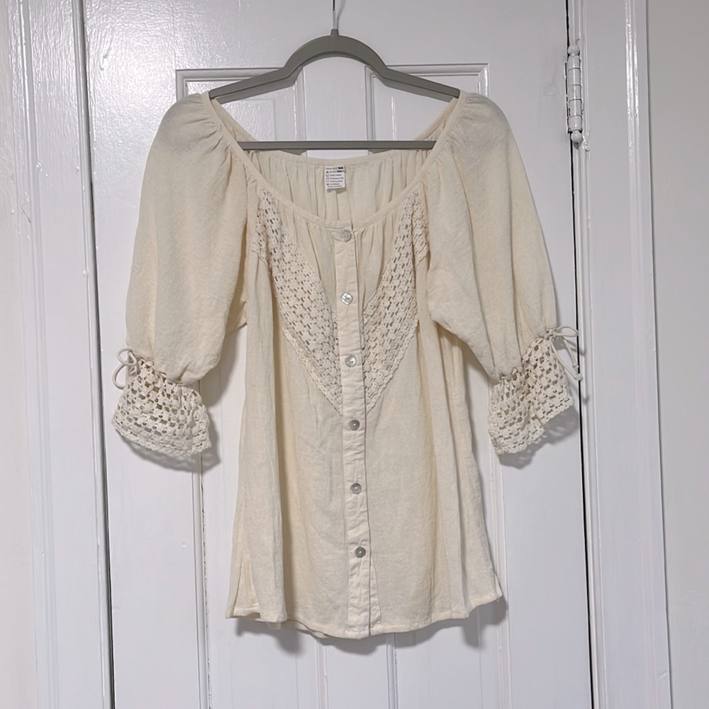 Cottagecore cream blouse